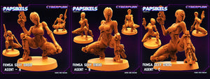 3D Printed Papsikels - Fkmsa Sexy Droid Agent Set March 2023 Cyberpunk - 28mm 32mm