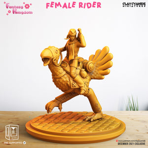 3D Printed Clay Cyanide Fantasy Kingdom - Female Rider 28mm 32mm D&D