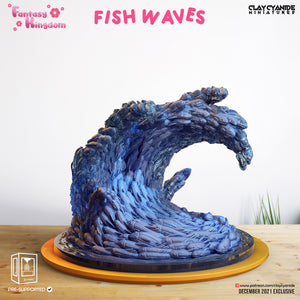3D Printed Clay Cyanide Fantasy Kingdom - Fishwaves  28mm 32mm D&D
