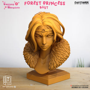 3D Printed Clay Cyanide Fantasy Kingdom - Forest Princess Bust 28mm 32mm D&D