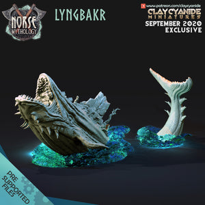 3D Printed Clay Cyanide Lyngbakr Norse Mythology 28 32 mm D&D
