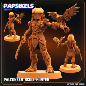 3D Printed Papsikels Cyberpunk Sci-Fi Falconeer Skull Hunter - 28mm 32mm