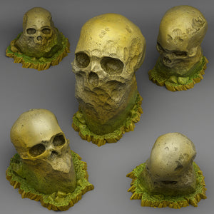 3D Printed Fantastic Plants and Rocks Giant Skull Stones 28mm - 32mm D&D Wargaming