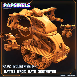 3D Printed Papsikels Cyberpunk Sci-Fi - Papz Industries P1 P2 Battle Droid Gate Destroyer - 28mm 32mm