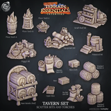 3D Printed Cast n Play Tavern Scatter Bits and Torches Terrain Essentials 28mm 32mm D&D