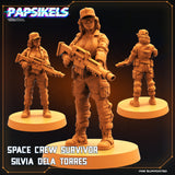 3D Printed Papsikels Cyberpunk Sci-Fi Space Crew Survivor Silvia Dela Torres - 28mm 32mm