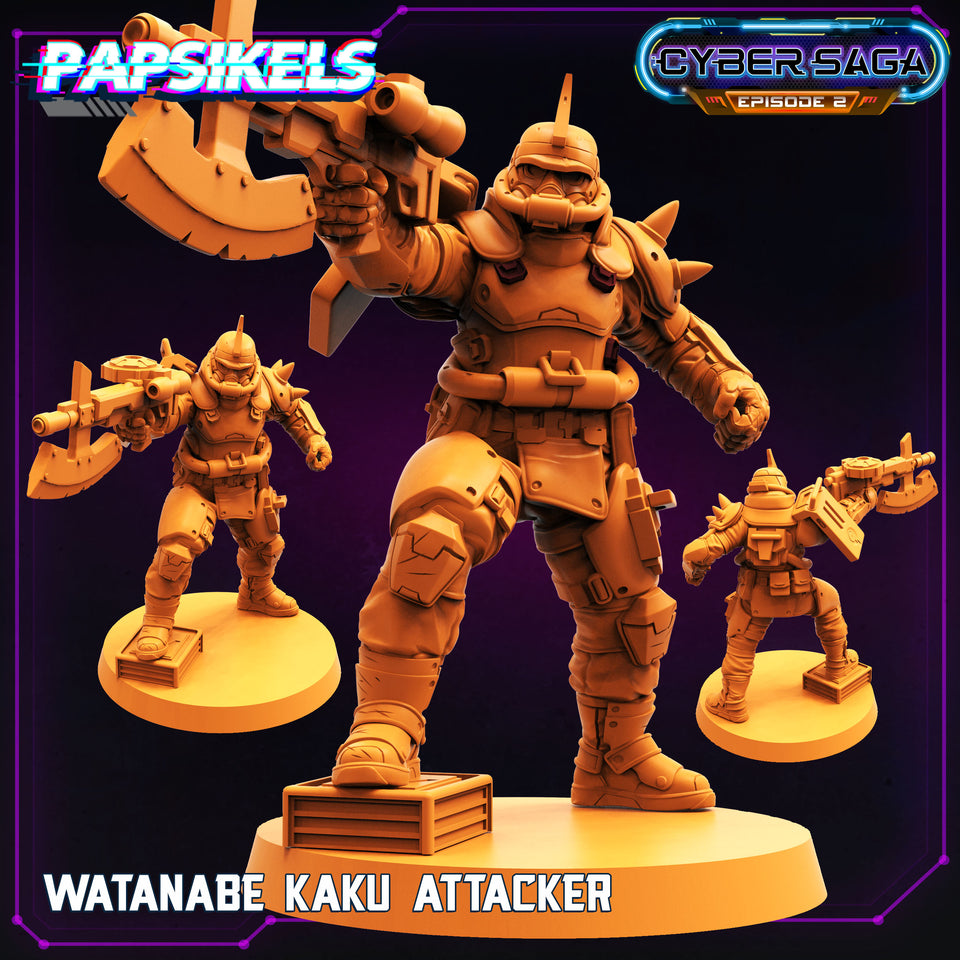 3D Printed Papsikels - Cyber Saga Episode 2 Watanabe Kaku Attacker - 28mm 32mm