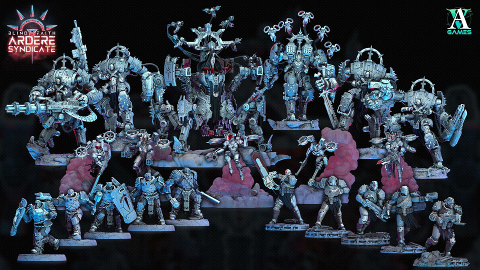 3D Printed Archvillain Games Arderite Sentinels VFX Set Blind Faith - Ardere Syndicate 28 32mm D&D - Charming Terrain