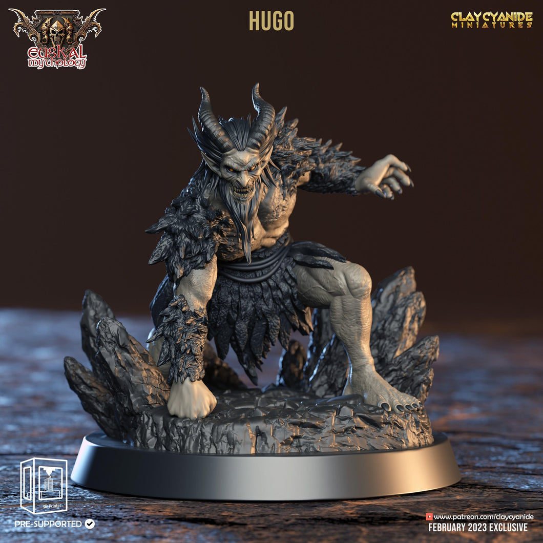 3D Printed Clay Cyanide Hugo Gaueko Euskal Mythology 28 32 mm D&D - Charming Terrain