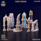 3D Printed Clay Cyanide Titan Terrain Set Mortisbane Titans Set 28 32 mm D&D - Charming Terrain