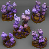 3D Printed Fantastic Plants and Rocks Zero Gravity Stones 28mm - 32mm D&D Wargaming - Charming Terrain