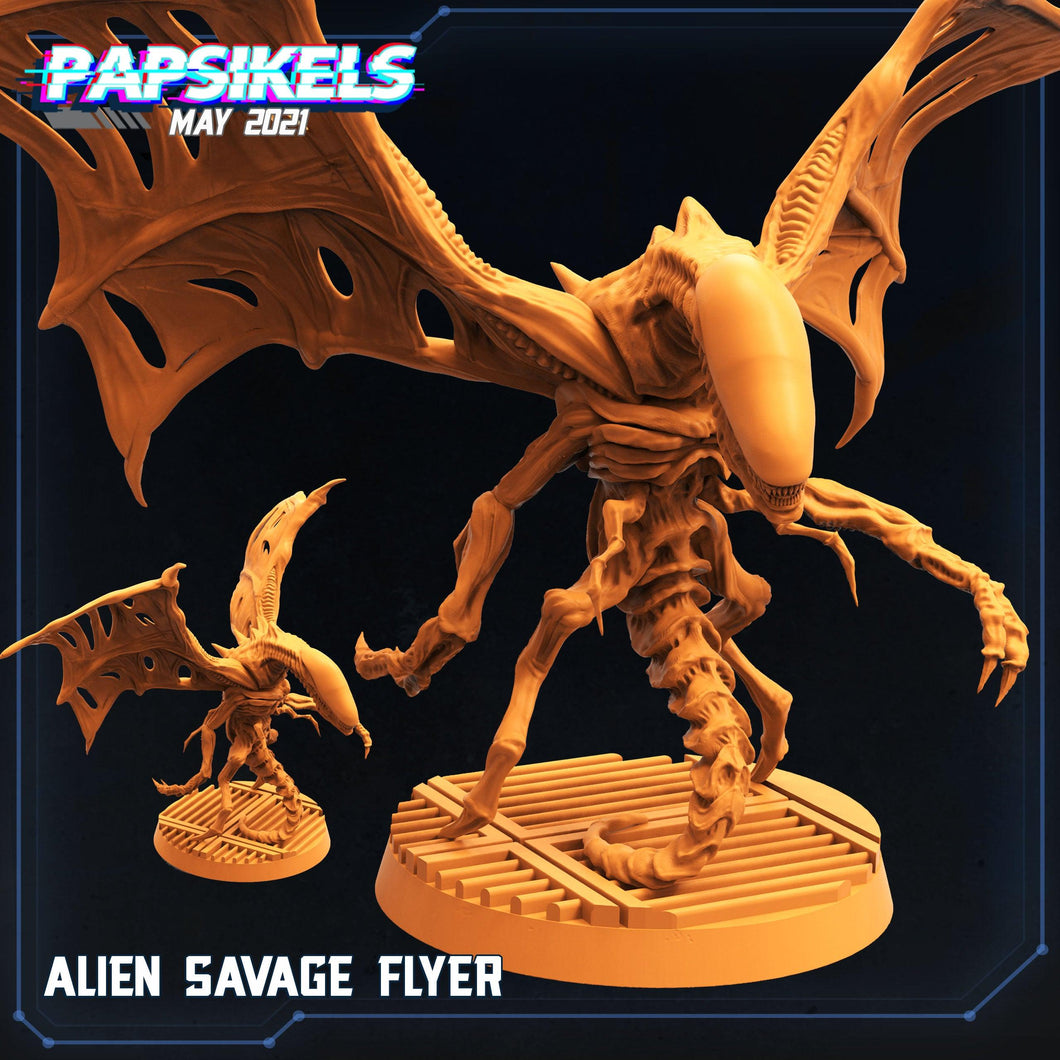 3D Printed Papsikels Alien Flying Savage Aliens vs Humans 28mm 32mm - Charming Terrain