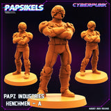 3D Printed Papsikels August 2023 - Cyberpunk Papz Industries Henchmen Set 28mm 32mm - Charming Terrain