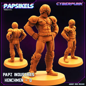 3D Printed Papsikels August 2023 - Cyberpunk Papz Industries Henchmen Set 28mm 32mm - Charming Terrain