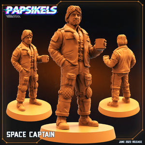 3D Printed Papsikels June 2023 Scifi - Aliens Vs Humans Part 5 Space Captain Set 28mm 32mm - Charming Terrain