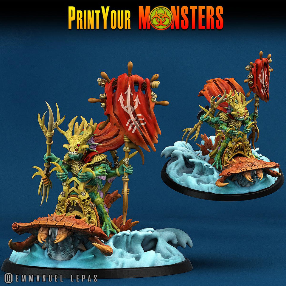 3D Printed Print Your Monsters Mutant Sharks The Searakin Domination Set 28mm - 32mm D&D Wargaming - Charming Terrain