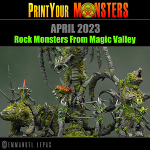 3D Printed Print Your Monsters Rock Soldiers Rock Monsters From Magic Valley Set 28mm - 32mm D&D Wargaming - Charming Terrain
