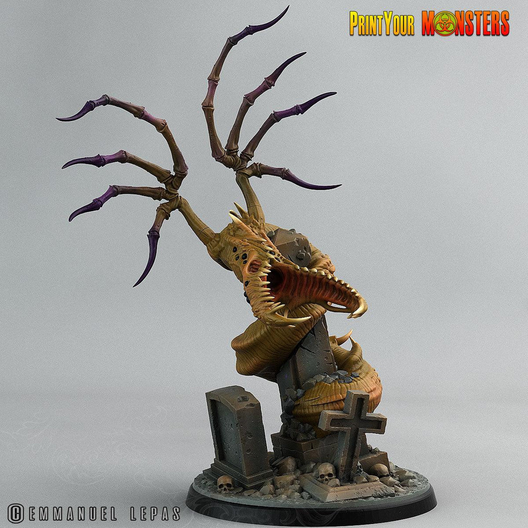 3D Printed Print Your Monsters The Living Graveyard Graveyard Dragon 28mm - 32mm D&D Wargaming - Charming Terrain
