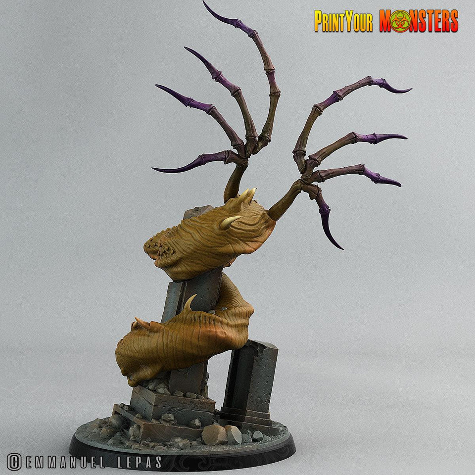 3D Printed Print Your Monsters The Living Graveyard Graveyard Dragon 28mm - 32mm D&D Wargaming - Charming Terrain