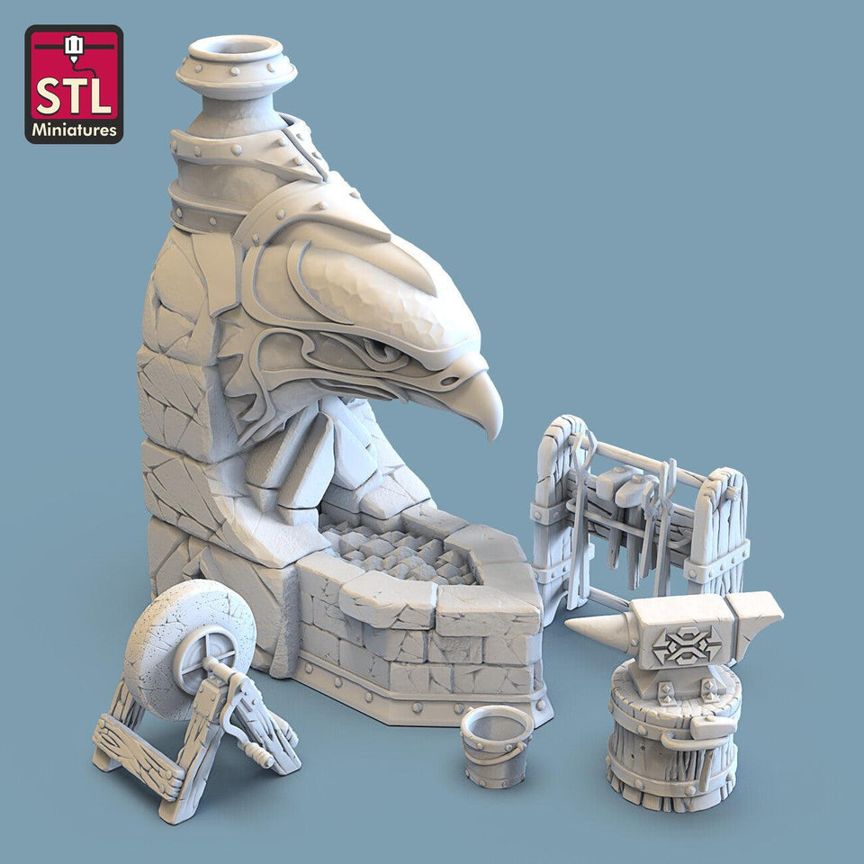 3D Printed STL Miniatures Blacksmith 28 - 32mm War Gaming D&D - Charming Terrain