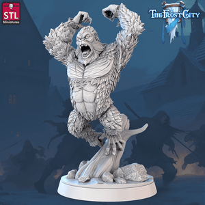 3D Printed STL Miniatures The Frost City White Gorillas 28 - 32mm War Gaming D&D - Charming Terrain