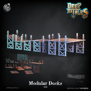 3D Printed Cast n Play Modular Docks Deep Sea Tales 28mm 32mm D&D