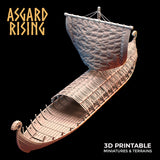 3D Printed Asgard Rising Expedition Drakkars Ship 28 32 mm Wargaming DnD