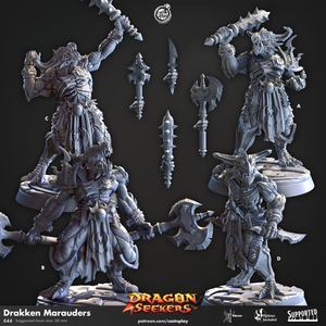 3D Printed Cast n Play Drakken Marauders Dragon Seekers Set 28mm 32mm D&D