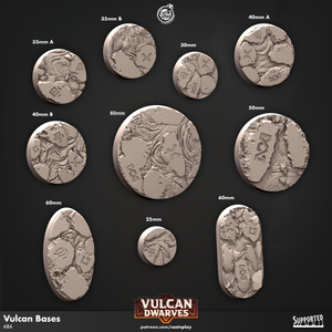 3D Printed Cast n Play Vulcan Bases Vulcan Dwarves Set 28mm 32mm D&D