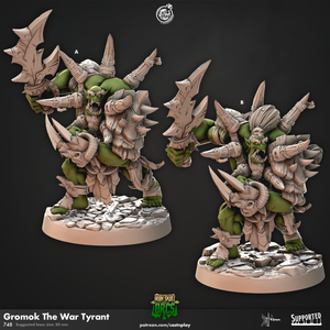 3D Printed Cast n Play Gromok The War Tyrant Iron Skull Orcs 28mm 32mm D&D
