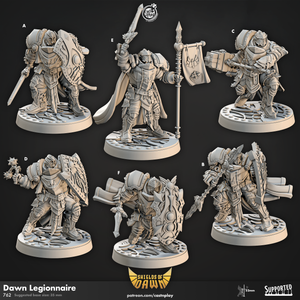 3D Printed Cast n Play Dawn Legionnaire Shields of Dawn 28mm 32mm D&D