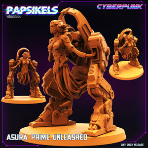3D Printed Papsikels July 2023 - Cyberpunk Asura Prime Unleashed 28mm 32mm
