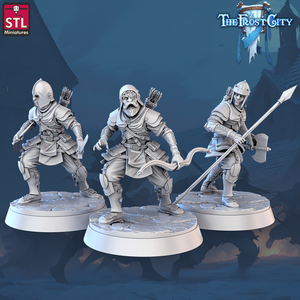 3D Printed STL Miniatures The Frost City Army Knights - Modular 28 - 32mm War Gaming D&D