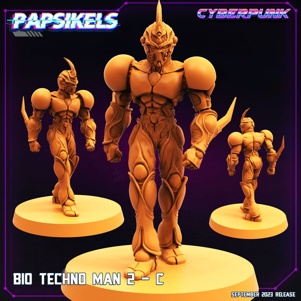 3D Printed Papsikels September 2023 Cyberpunk Bio Techno Man 1 Set 28mm 32mm