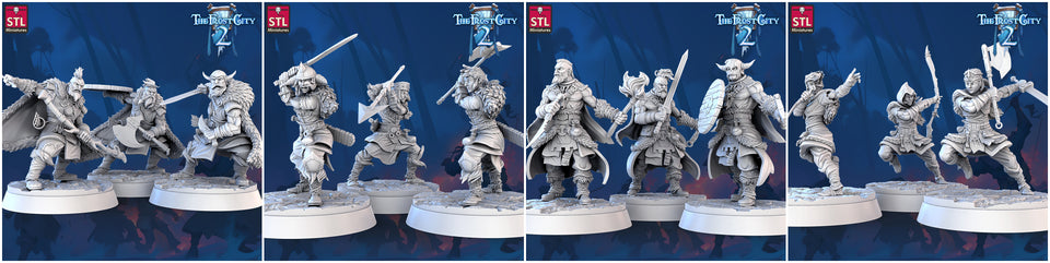 3D Printed STL Miniatures Barbarians The Frost City 2 28 - 32mm War Gaming D&D