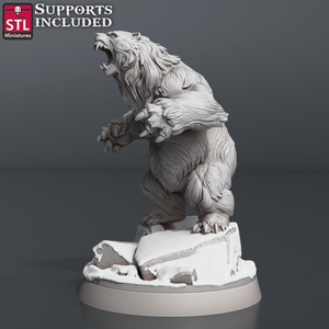 3D Printed STL Miniatures Bears Set 28 - 32mm War Gaming D&D