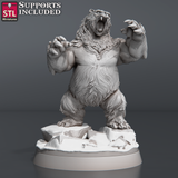 3D Printed STL Miniatures Bears Set 28 - 32mm War Gaming D&D
