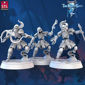 3D Printed STL Miniatures Burning Skeleton Set The Frost City 2 28 - 32mm War Gaming D&D