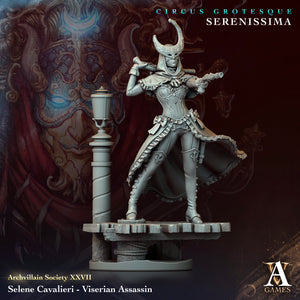 3D Printed Archvillain Games Archvillain Society Vol. XXVII  Selene Cavalieri - Viserian Assassin 28 32mm D&D