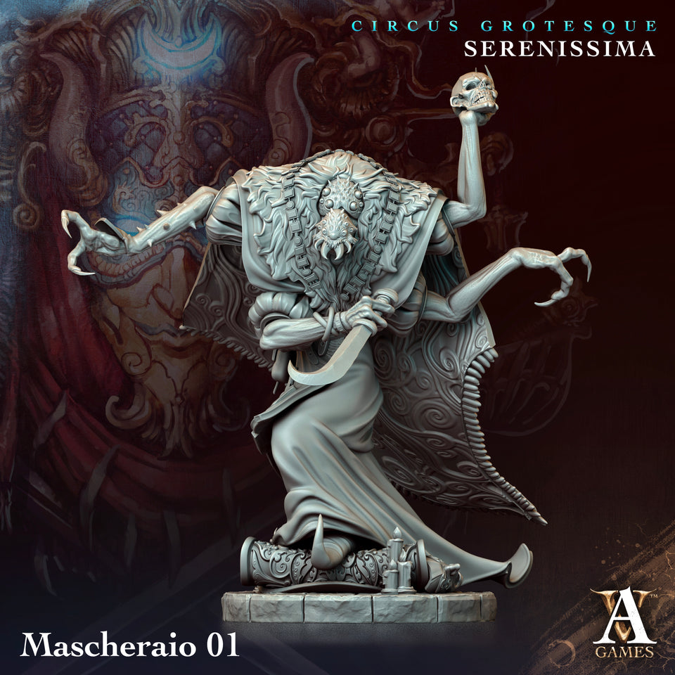 3D Printed Archvillain Games Circus Grotesque - Serenissima Mascheraio 28 32mm D&D