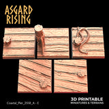 3D Printed Asgard Rising Coastal Pier Set 1 - 20 25 30 35mm Square Bases 28 32 mm Wargaming DnD