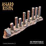 3D Printed Asgard Rising The Coastal Harbor Breakwater Set 28 32 mm Wargaming DnD