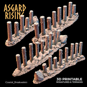 3D Printed Asgard Rising The Coastal Harbor Breakwater Set 28 32 mm Wargaming DnD