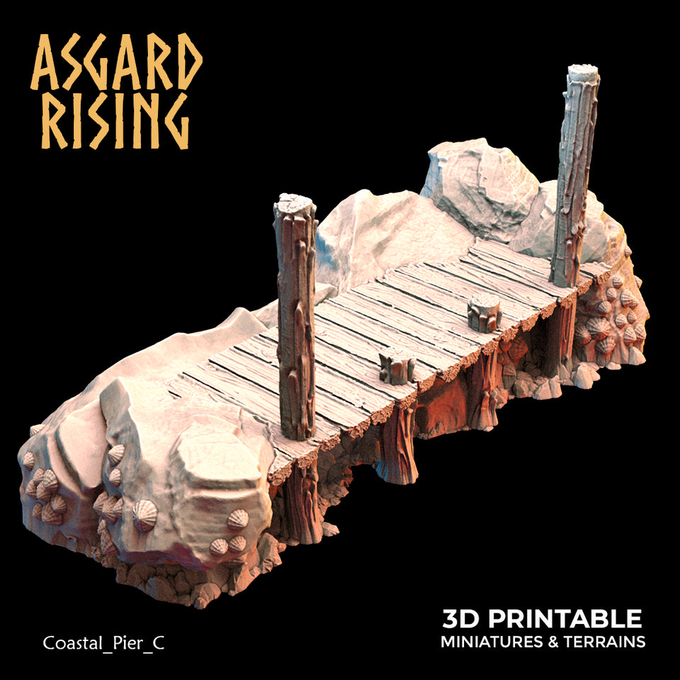 3D Printed Asgard Rising The Coastal Harbor Pier Set 28 32 mm Wargaming DnD