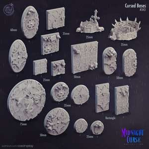 3D Printed Cast n Play Midnight Cursed Bases Set 28mm 32mm D&D