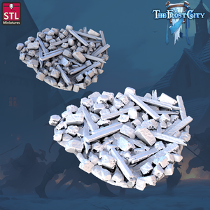 3D Printed STL Miniatures The Frost City Debris 28 - 32mm War Gaming D&D