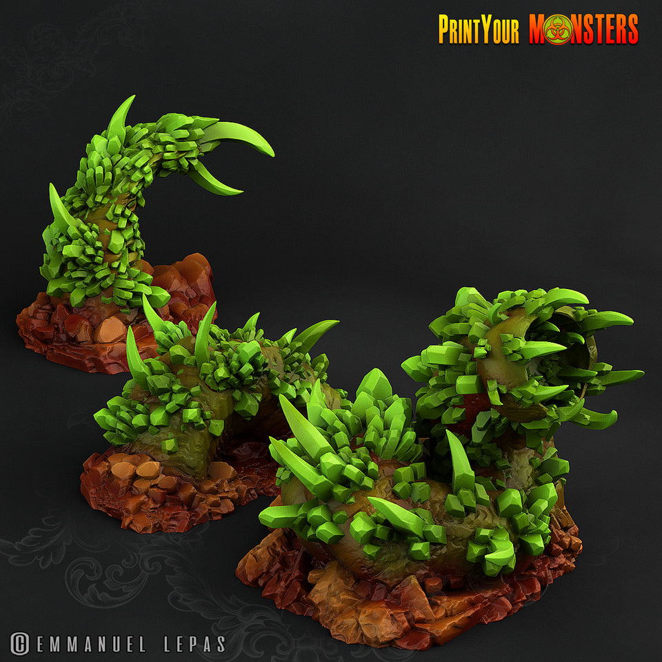 3D Printed Print Your Monsters Emerald Worm Legendary Crystal Monsters 28mm - 32mm D&D Wargaming