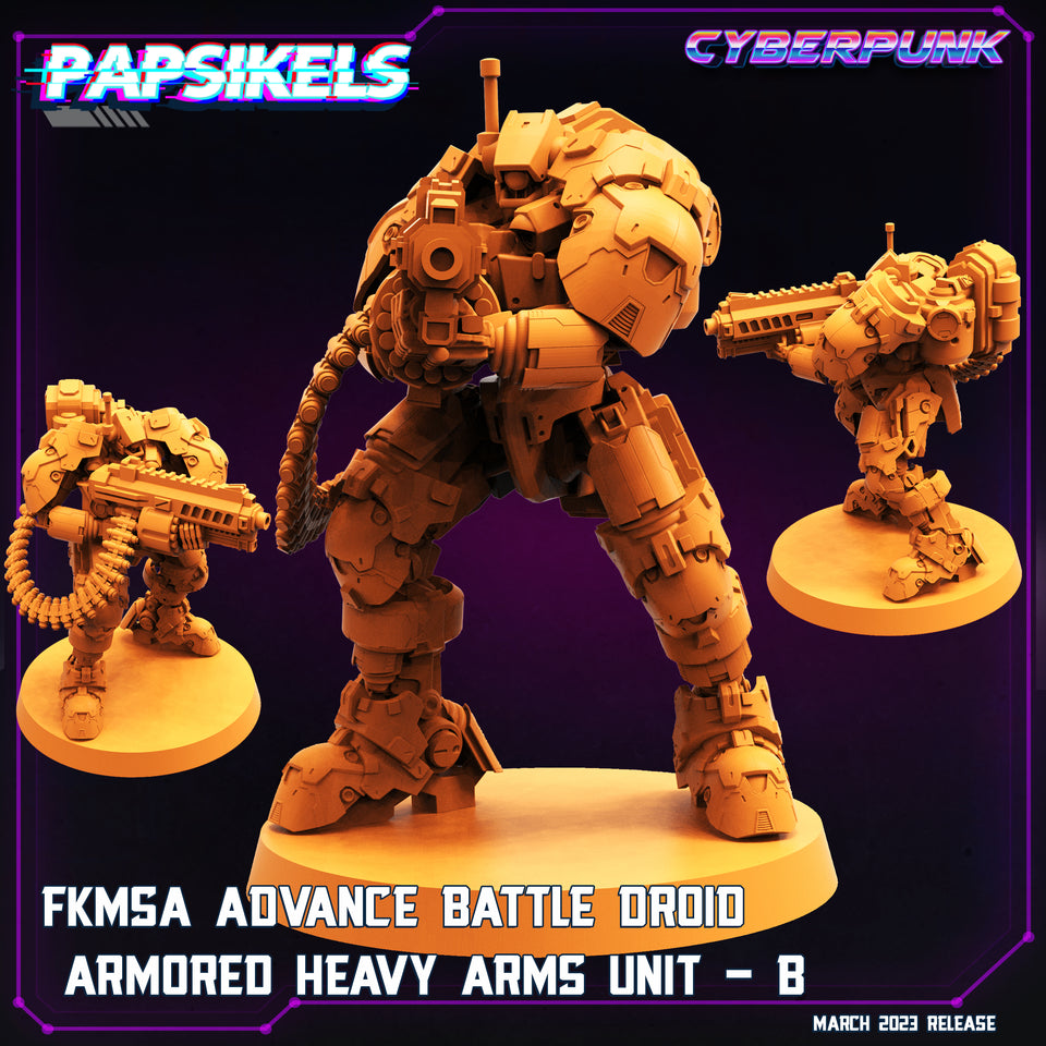 3D Printed Papsikels - Fkmsa Advance Battle Droid Armored Heavyarms Set March 2023 Cyberpunk - 28mm 32mm