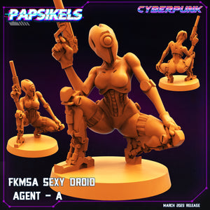 3D Printed Papsikels - Fkmsa Sexy Droid Agent Set March 2023 Cyberpunk - 28mm 32mm