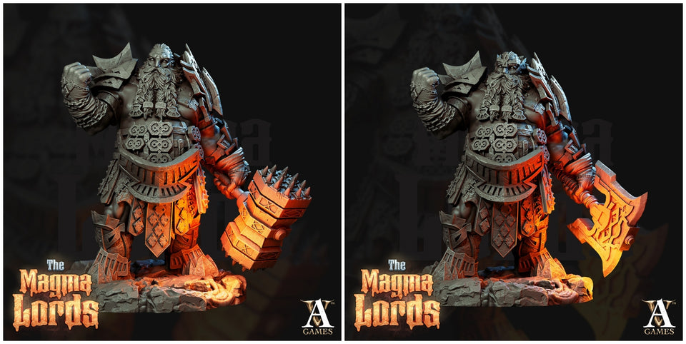 3D Printed Archvillain Games Magma Lords - Fire Giant Skullcrushers 28mm 32mm D&D